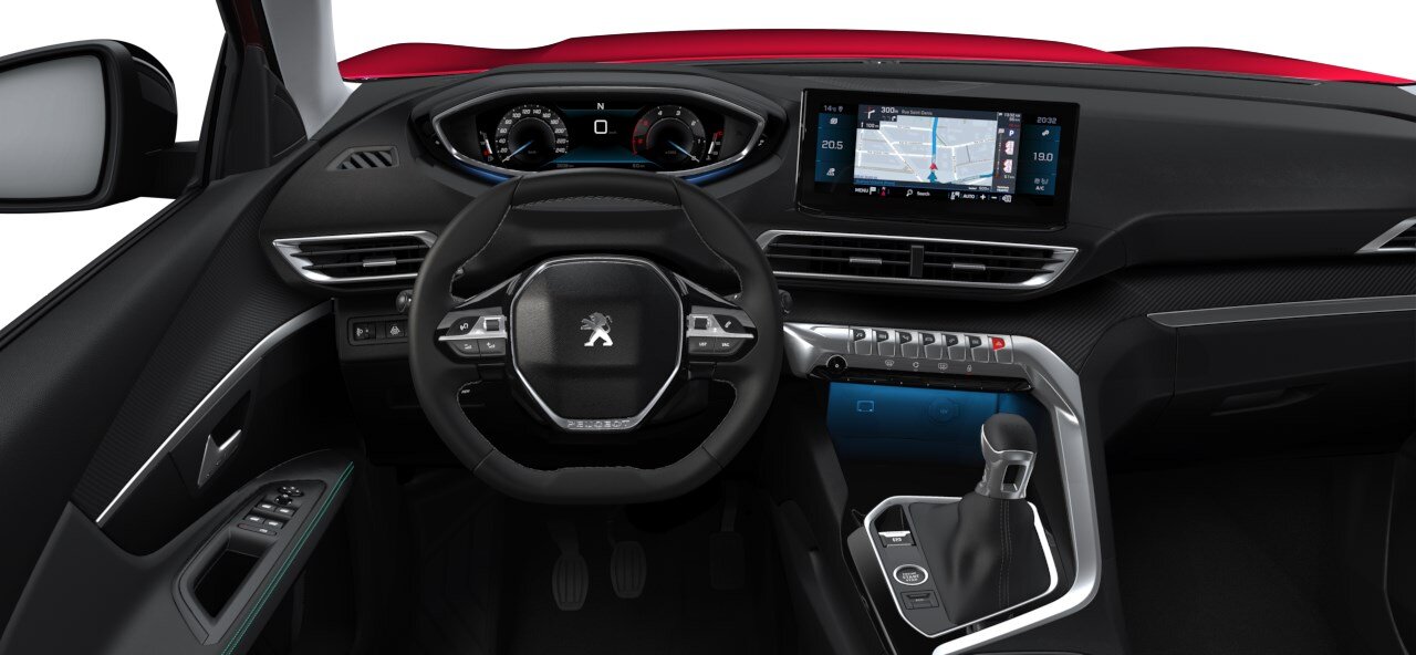 Renting Finders 3008 Allure Rojo Ultimate SUV Manual Interior