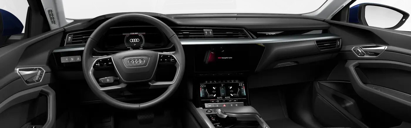 Renting Finders Audi e-Tron Advanced Azul Navarra SUV Eléctrico Automático 4x4 Etiqueta 0 Interior
