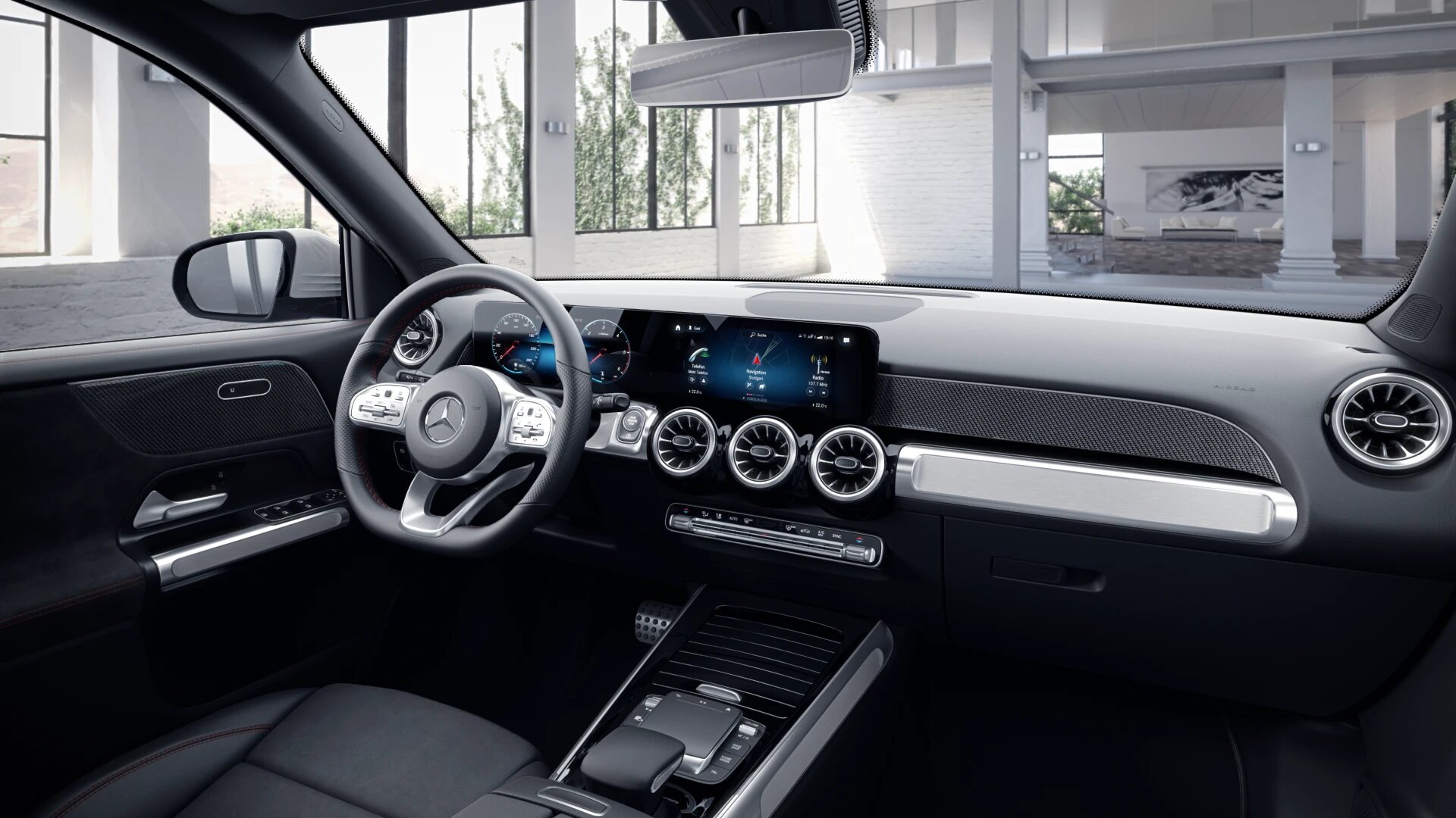 Renting Mercedes Benz GLB 200d SUV Automático Gris Montaña Renting Finders Interior
