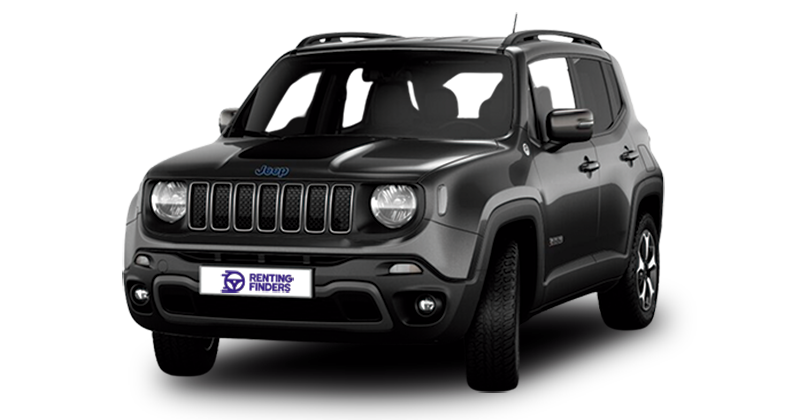 Renting Finders Jeep Renegade PHEV AT AWD Trailhawk Gris Oscuro SUV Híbrido-Encufable Etiqueta 0 Automático 4x4