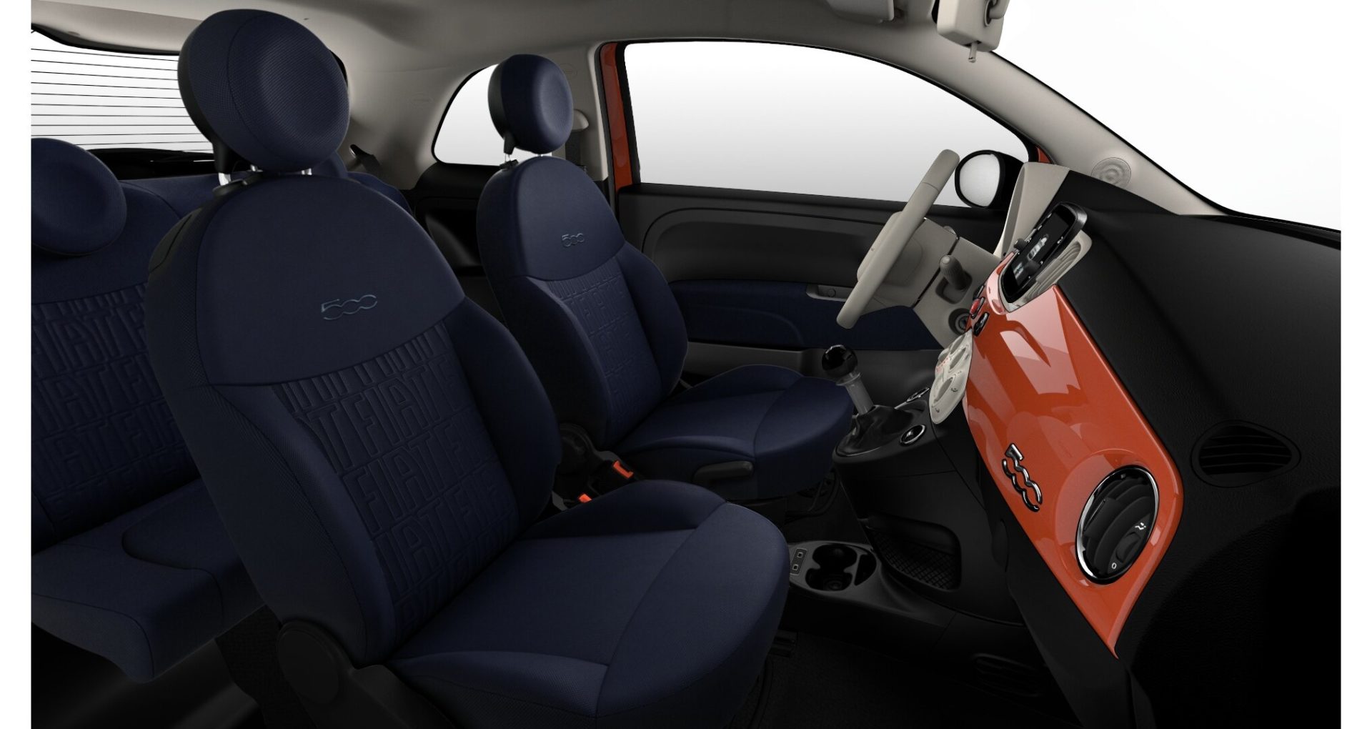 Renting Finders Fiat 500 Cult Hybrid Naranja Sicilia Interior