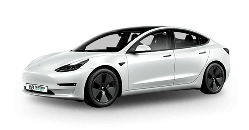 Renting Tesla Model 3 Gran Autonomía AWD Blanco Perla Multicapa Sedán Eléctrico Automático Etiqueta 0 Renting Finders