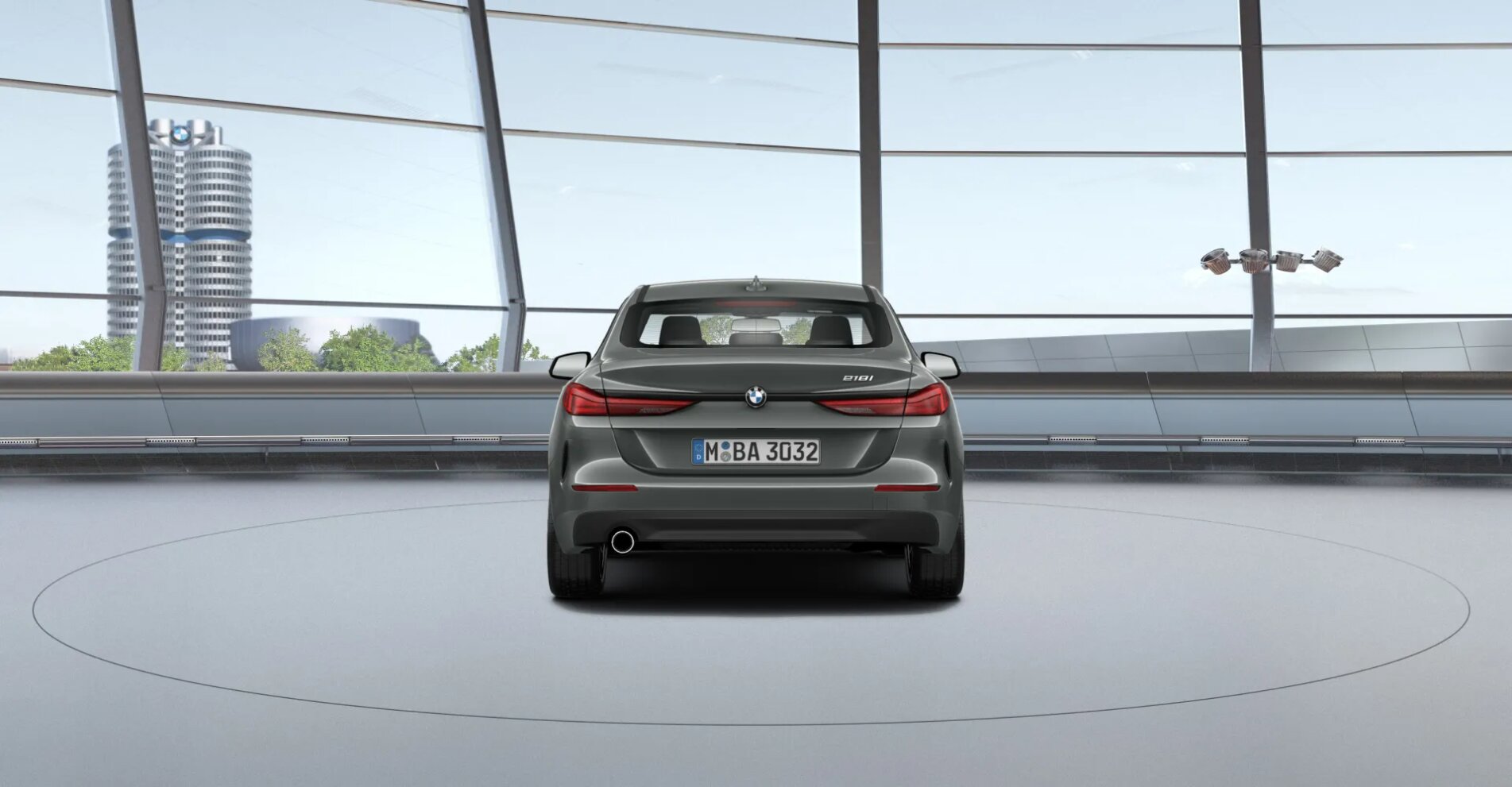 BMW Serie 2 gran coupe 218i skycraper grau Renting Finders trasera