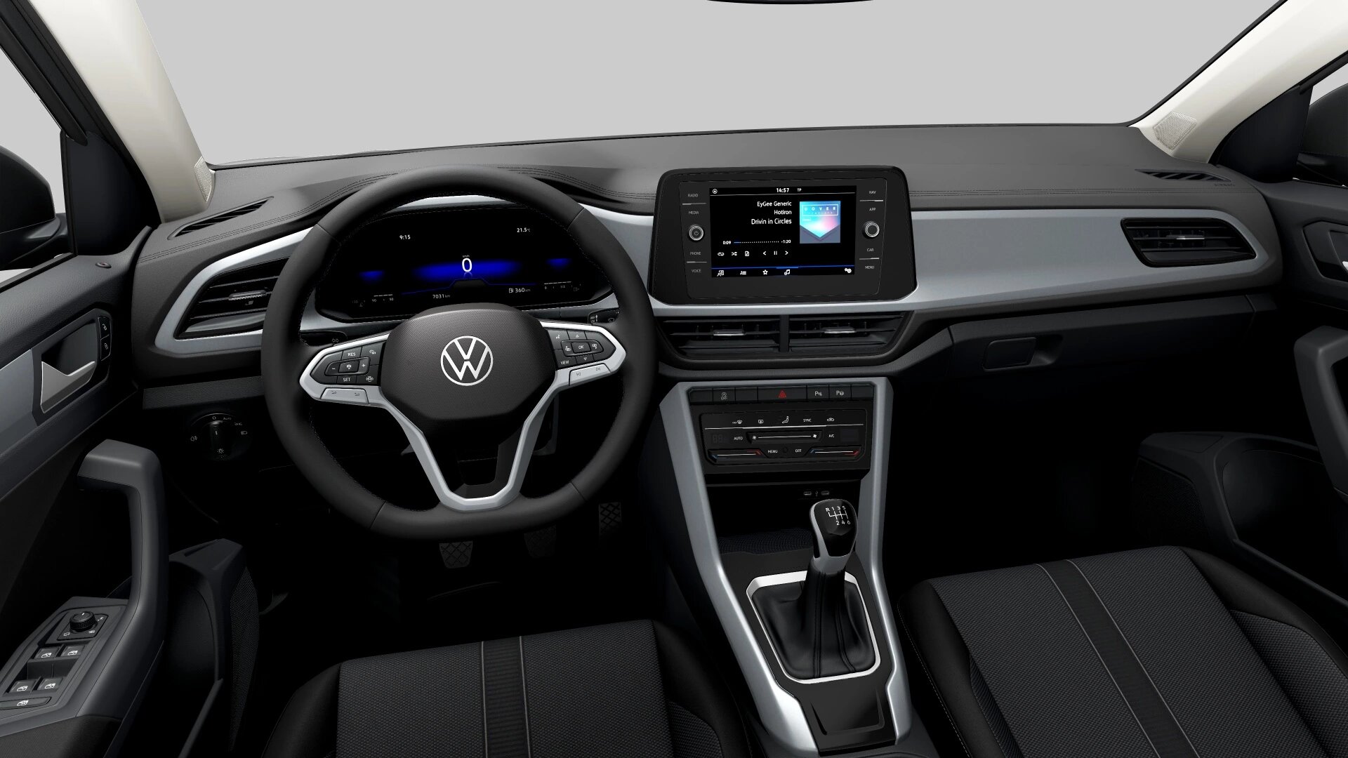 Renting Volkswagen T-Roc Life Gris Indy Metalizado SUV Diésel Manual Renting Finders Interior