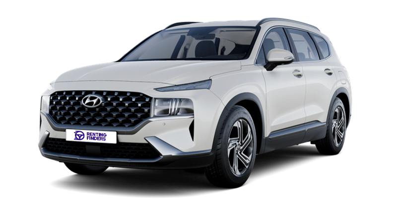 Renting Hyundai Santa Fe PHEV Maxx Auto SUV Automático Híbrido-Enchufable Etiqueta Cero White Cream Renting Finders