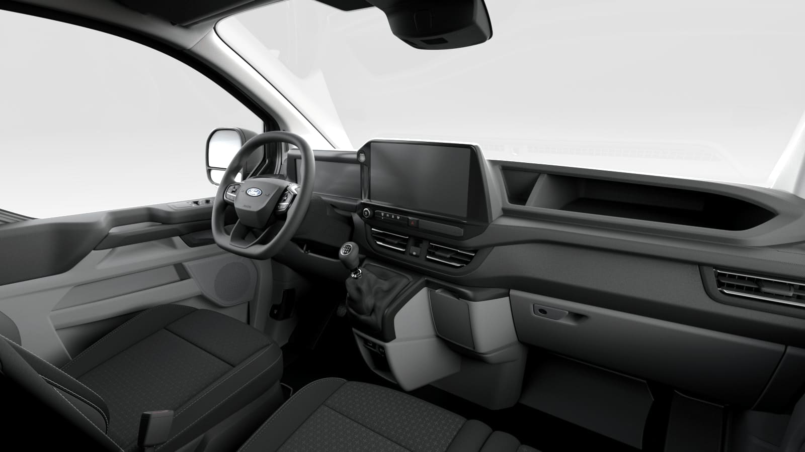 Renting Ford Transit Custom Trend Furgoneta Blanco Puesto de Conducción