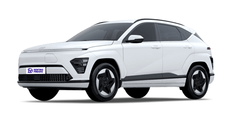 Renting Hyundai Kona EV Flexx 2023 Eléctrico SUV Blanco Atlas Etiqueta 0 Renting Finders