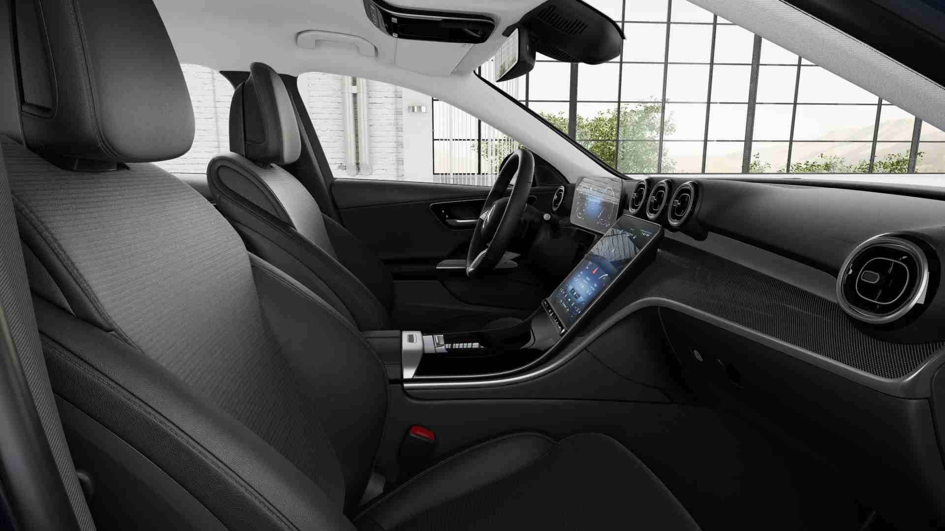 Renting Mercedes Benz Clase C Berlina Azul Sodalita Micro-Híbrido Etiqueta ECO Renting Finders Asientos