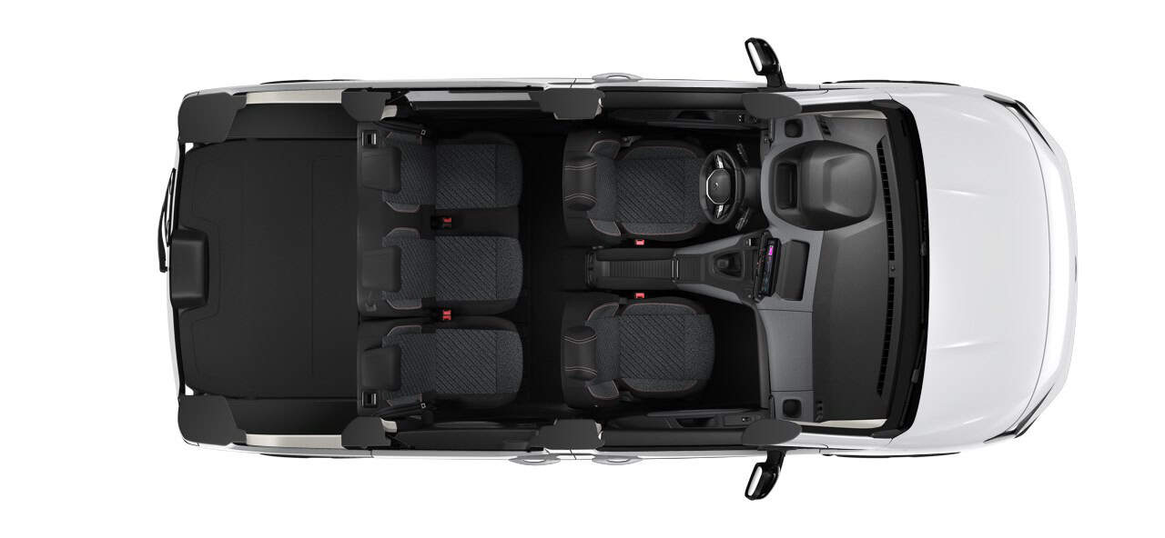 Renting New Peugeot Rifter Standard Furgoneta 5 Plazas Blanco Banquisen Interior