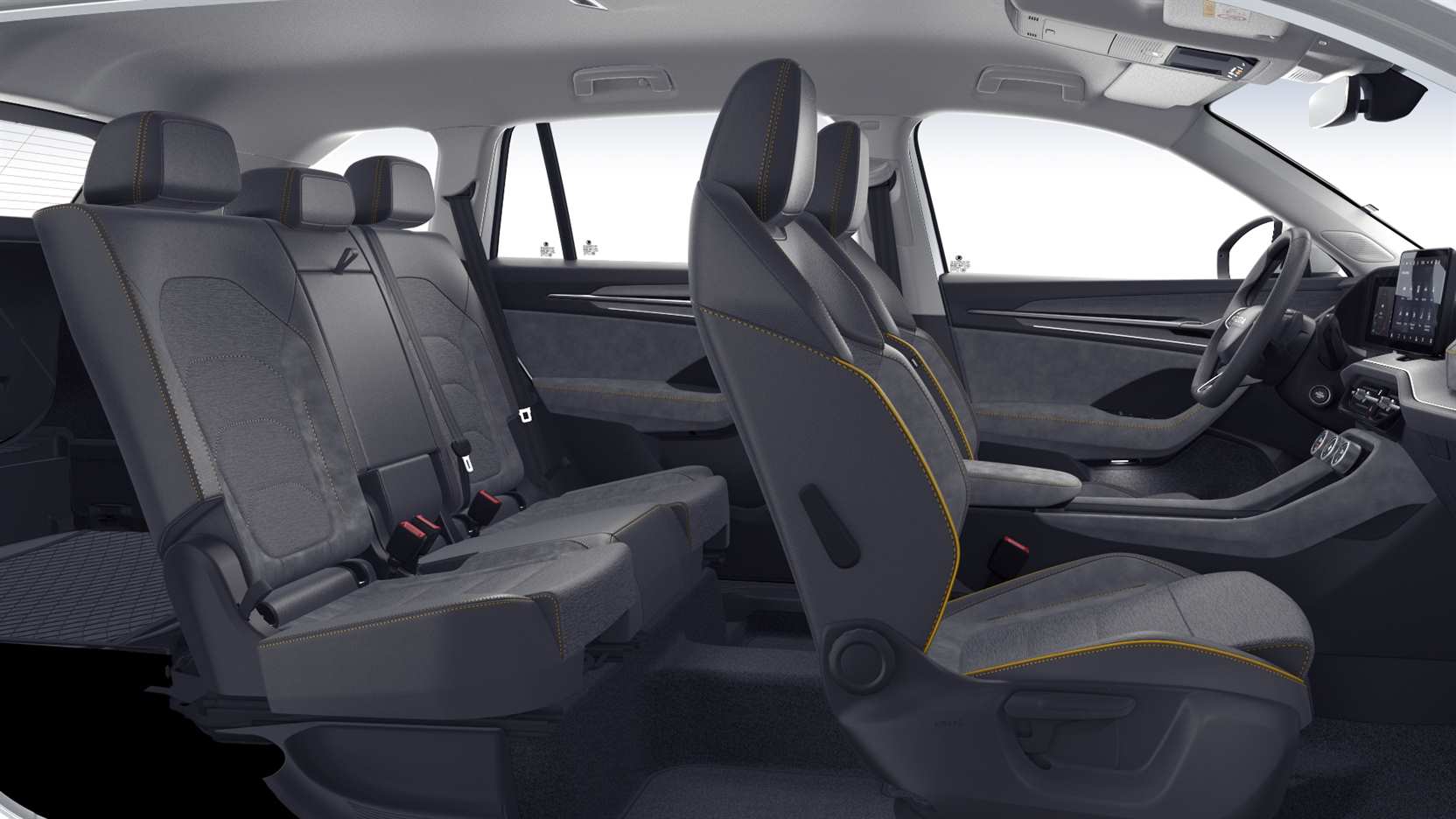 Renting New Skoda Kodiaq Selection Blanco Luna SUV 7 Plazas Automático Asientos