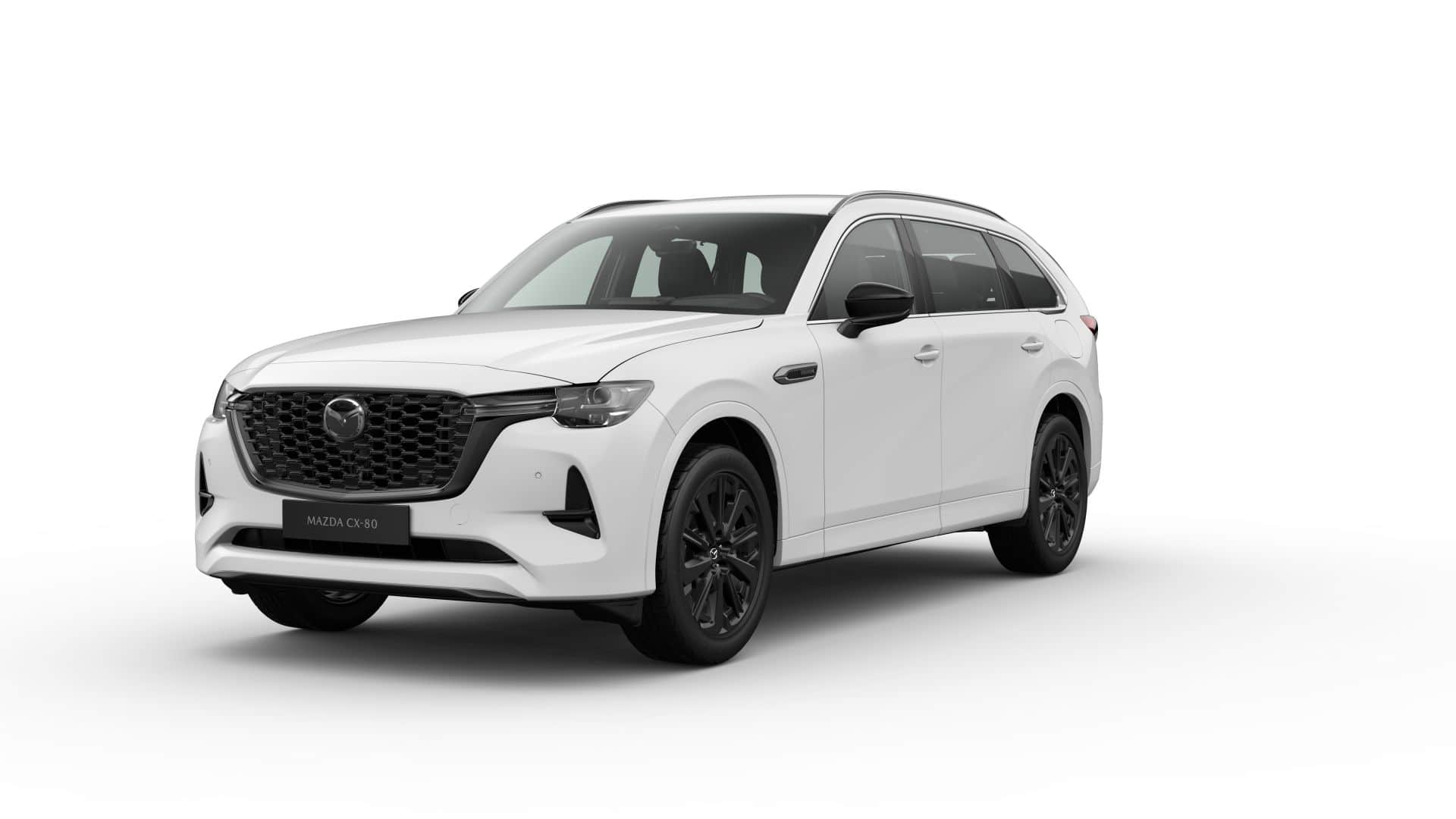 Renting Mazda CX-80 Exclusive-Line SUV Etiqueta ECO 7 Plazas Artic White Renting Finders