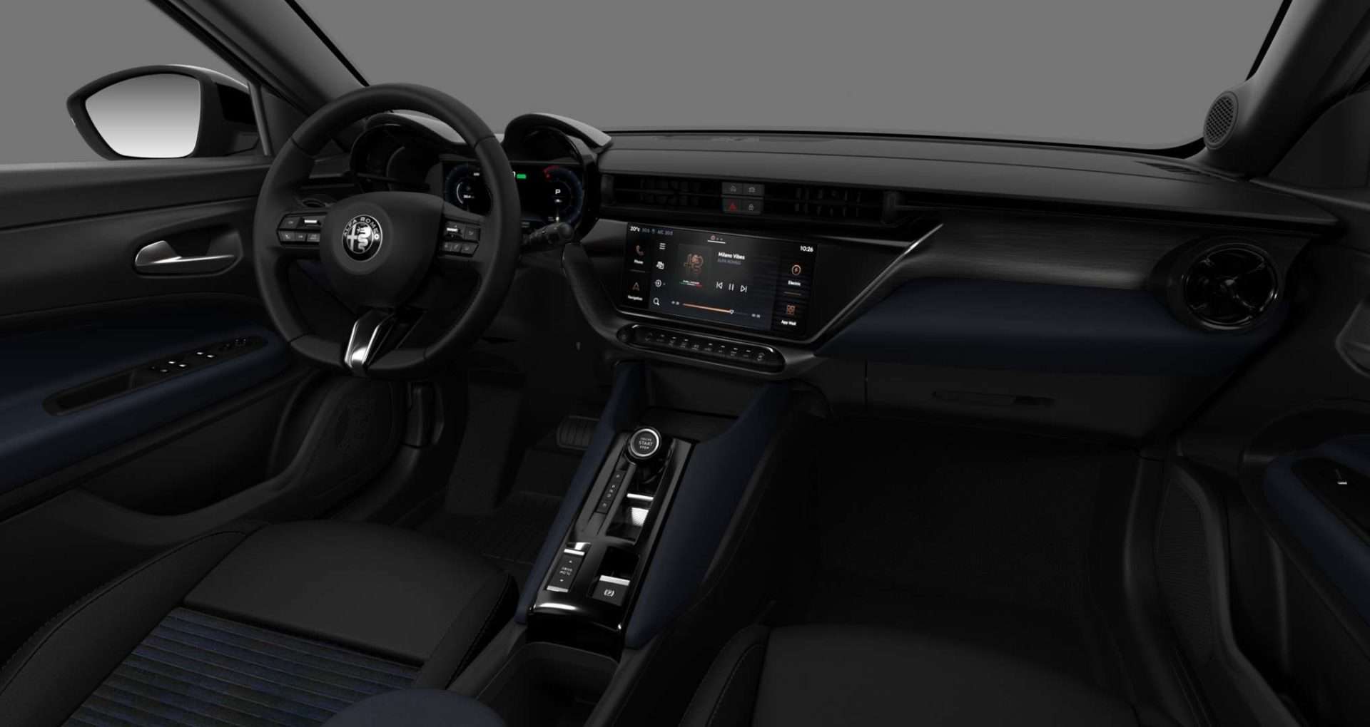 Renting Alfa Romeo Junior Ibrida Negro SUV Automático Híbrido Etiqueta ECO Interior