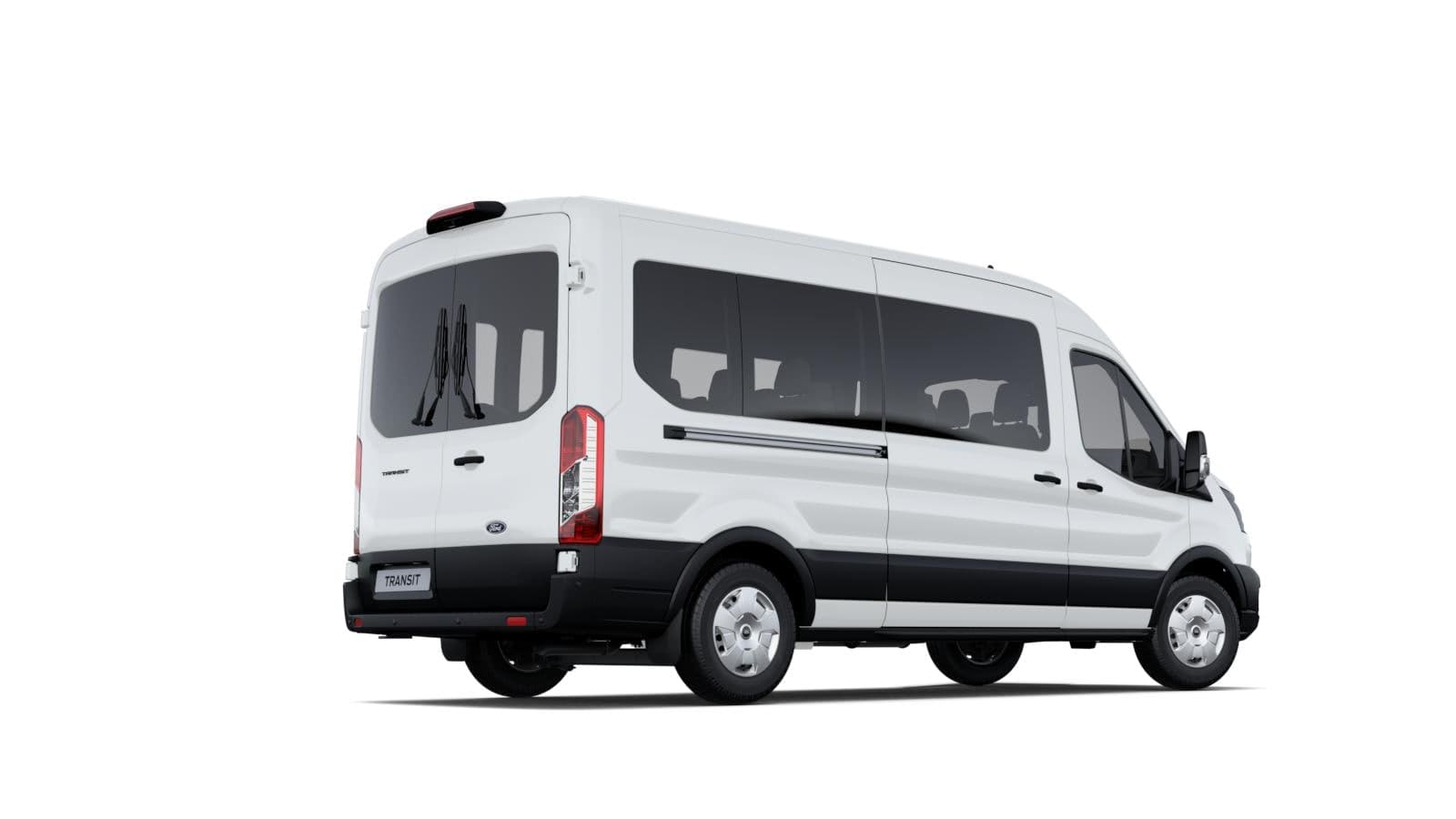 Renting Ford Transit Kombi Trend 350 L3 H2 Blanco Furgoneta Familiar Automática 9 Plazas