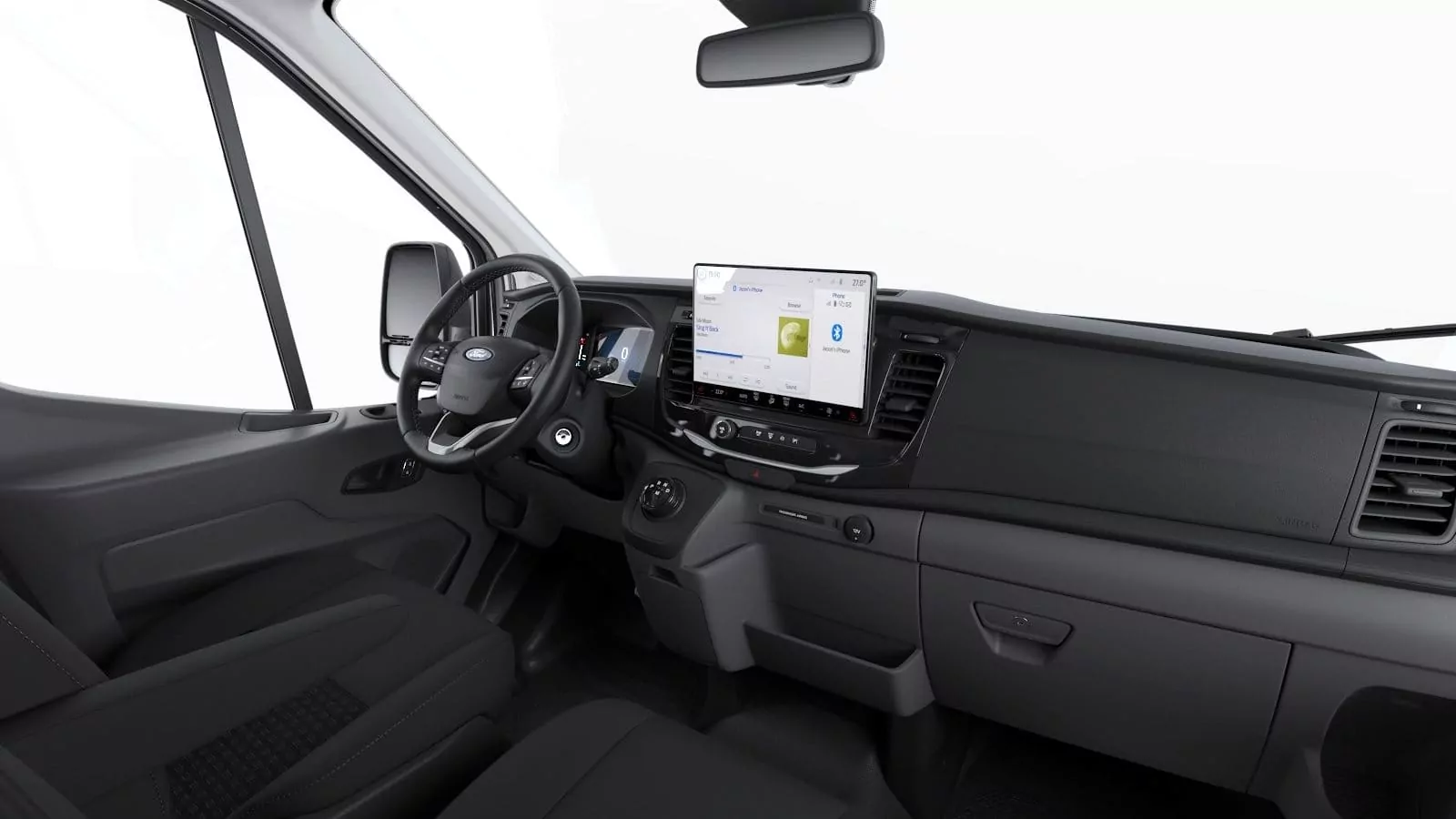 Renting Ford Transit Kombi Trend 350 L3 H2 Blanco Furgoneta Familiar Automática 9 Plazas Interior