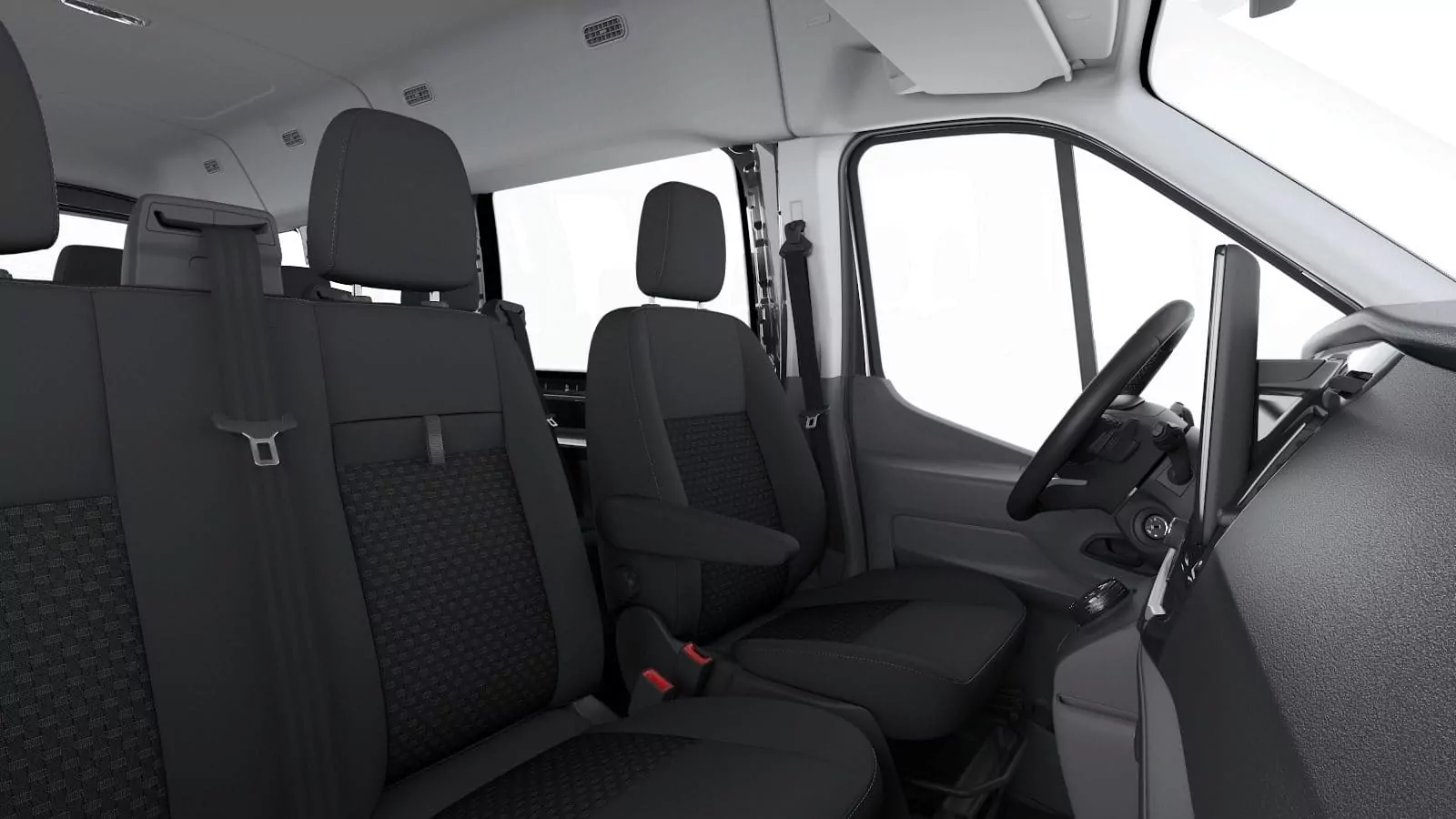 Renting Ford Transit Kombi Trend 350 L3 H2 Blanco Furgoneta Familiar Automática 9 Plazas Asientos