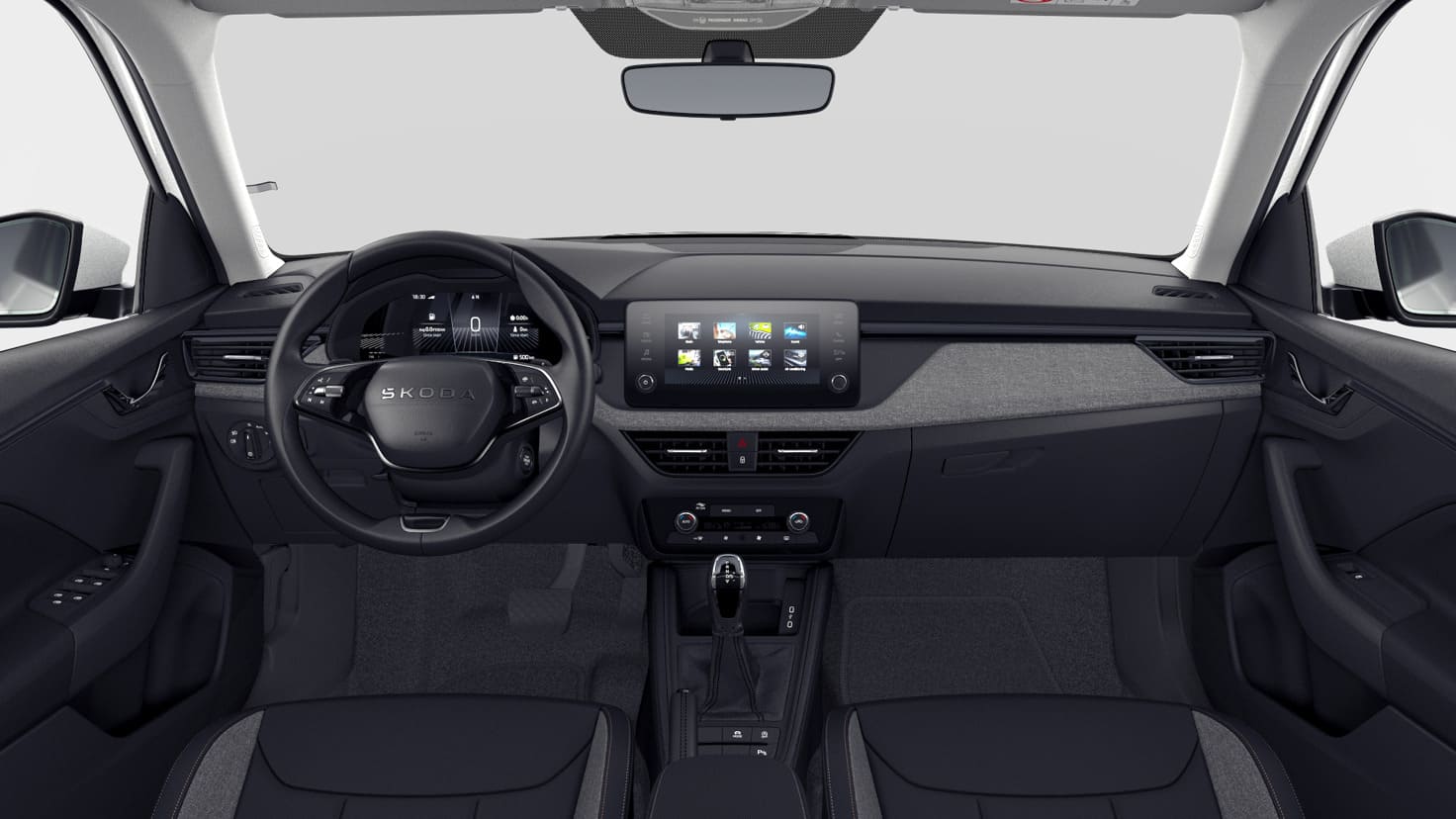 Renting Skoda Kamiq Selection Blanco Luna SUV Automatico Interior