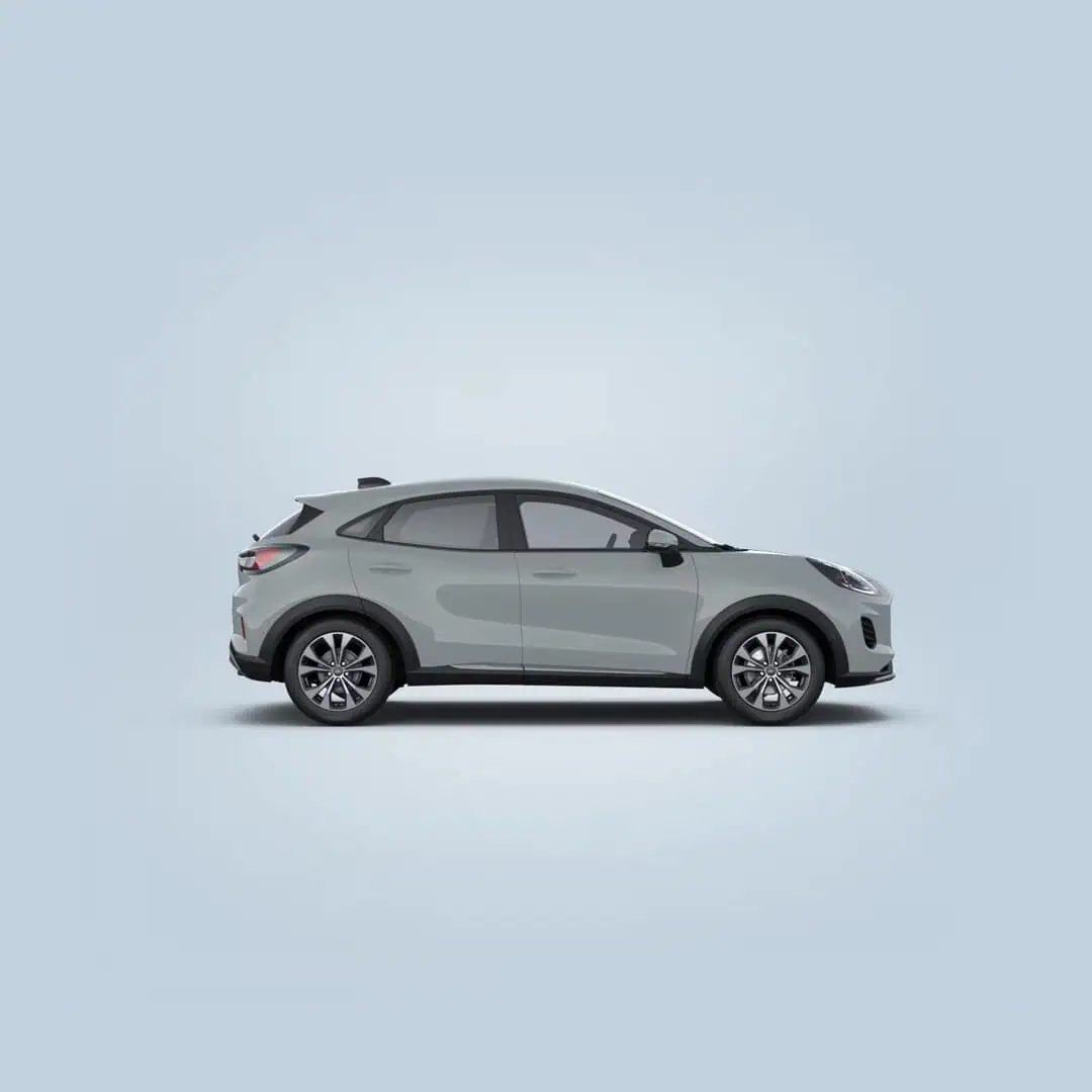 Renting New Ford Puma Titanium SUV MHEV Manual Etiqueta ECO Gris Cactus