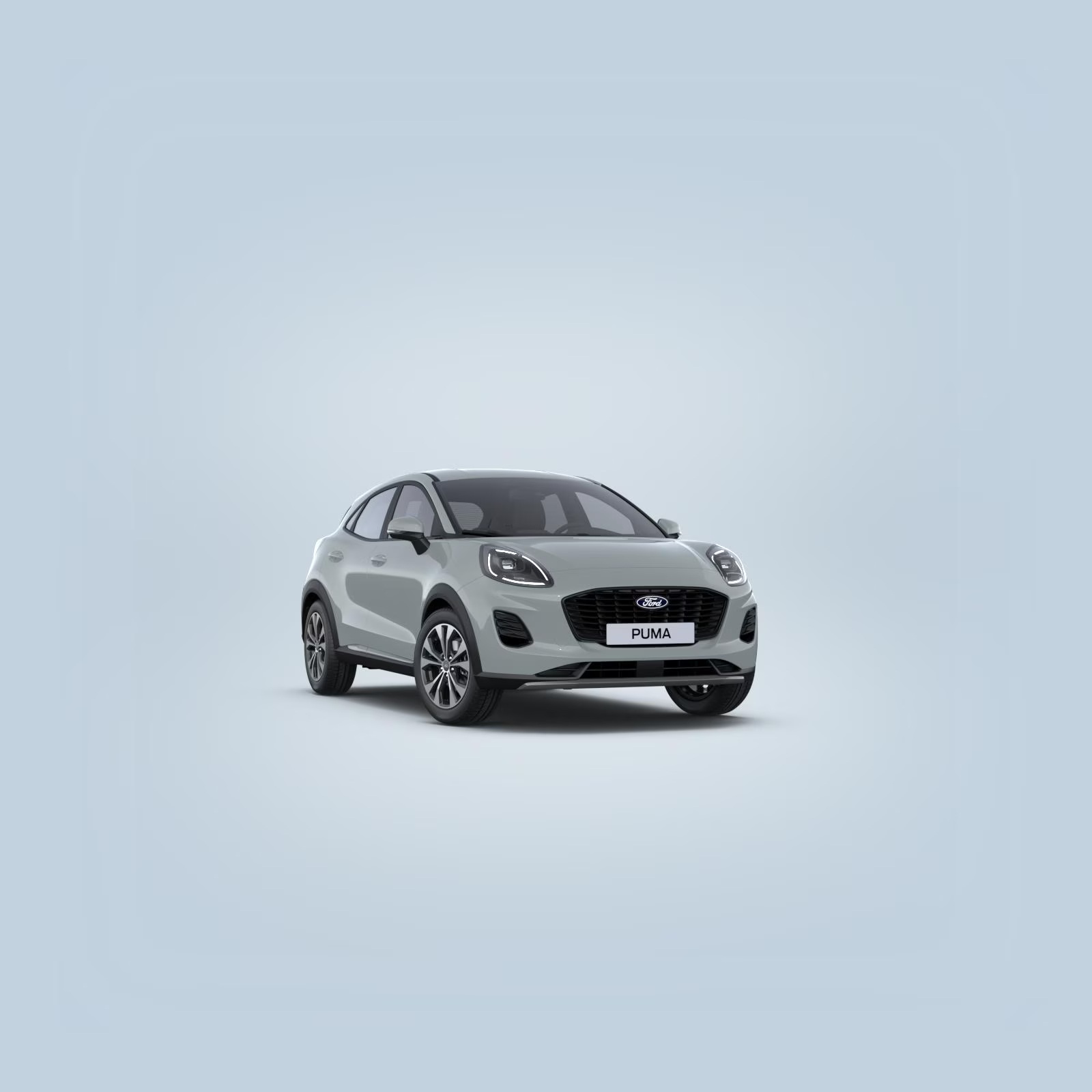 Renting New Ford Puma Titanium SUV MHEV Manual Etiqueta ECO Gris Cactus