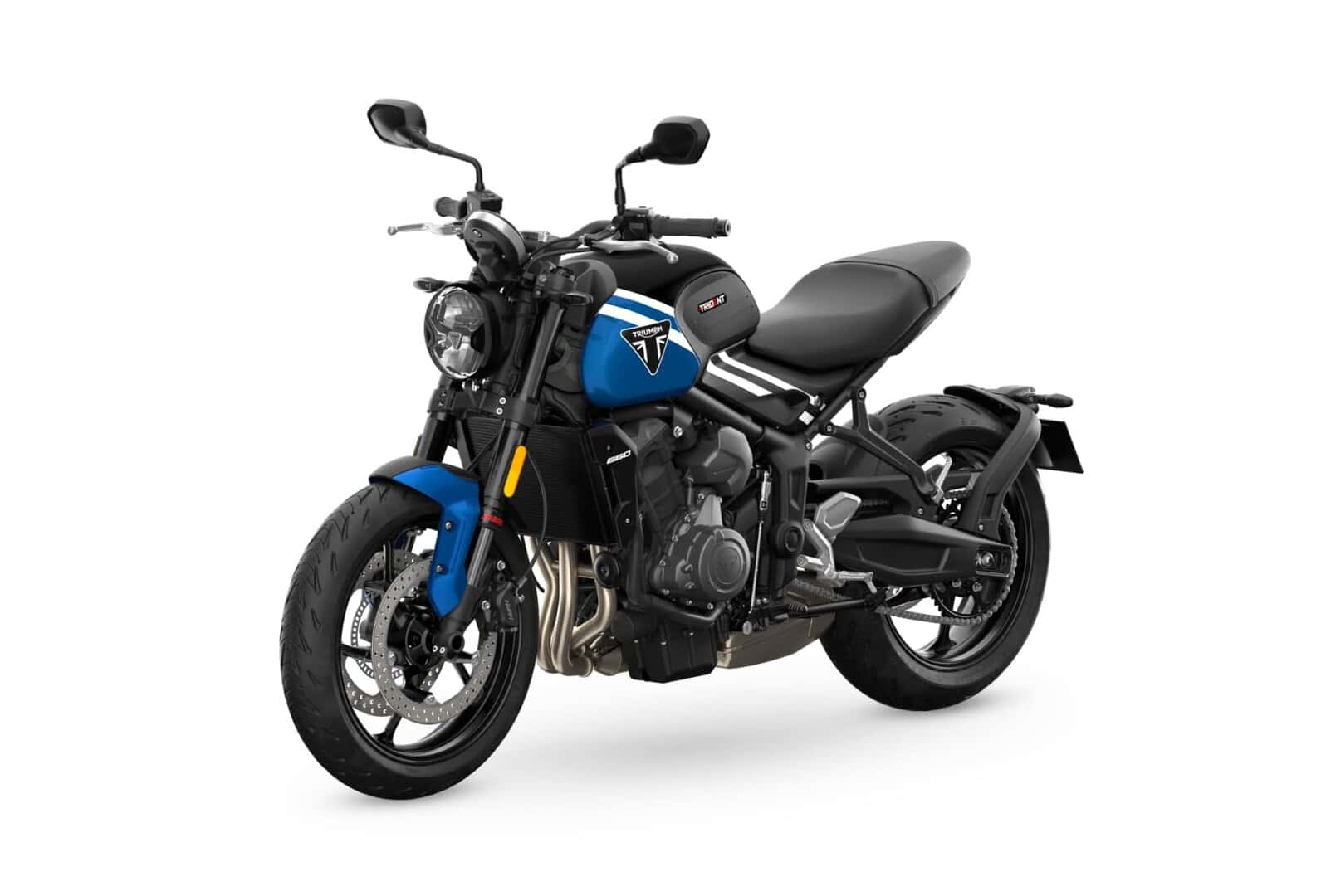 Renting Triumph Trident 660 Cobalt Blue Sapphire Black Moto Naked Manual