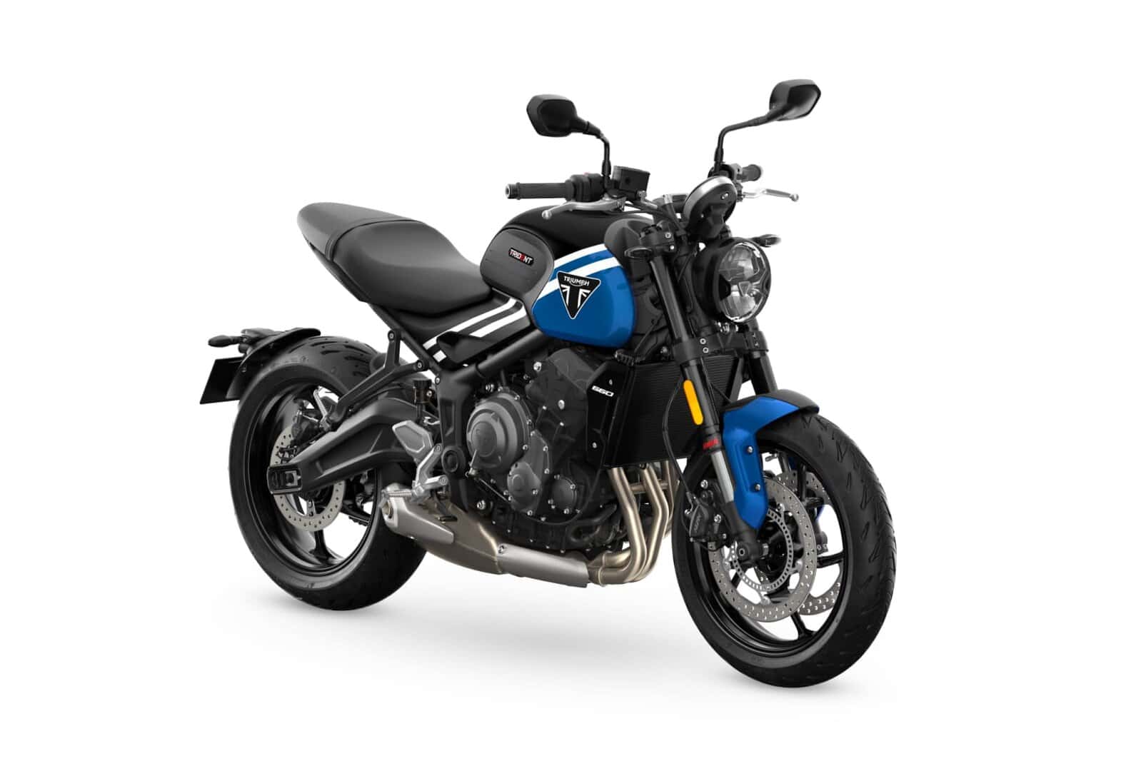 Renting Triumph Trident 660 Cobalt Blue Sapphire Black Moto Naked Manual