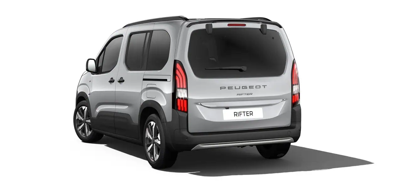 Renting New Peugeot Rifter Standard GT Gris Artense Furgoneta Familiar Automático 5 Plazas