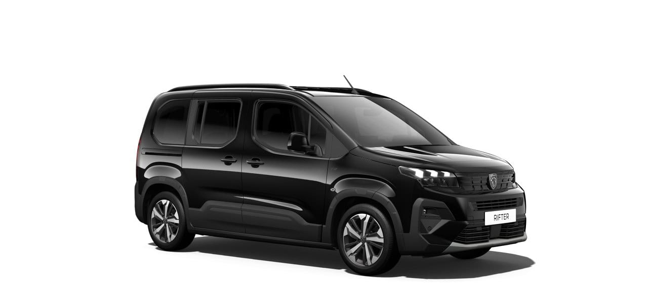 Renting New Peugeot Rifter Standard GT Negro Perla Nera Furgoneta Familiar Automático 5 Plazas