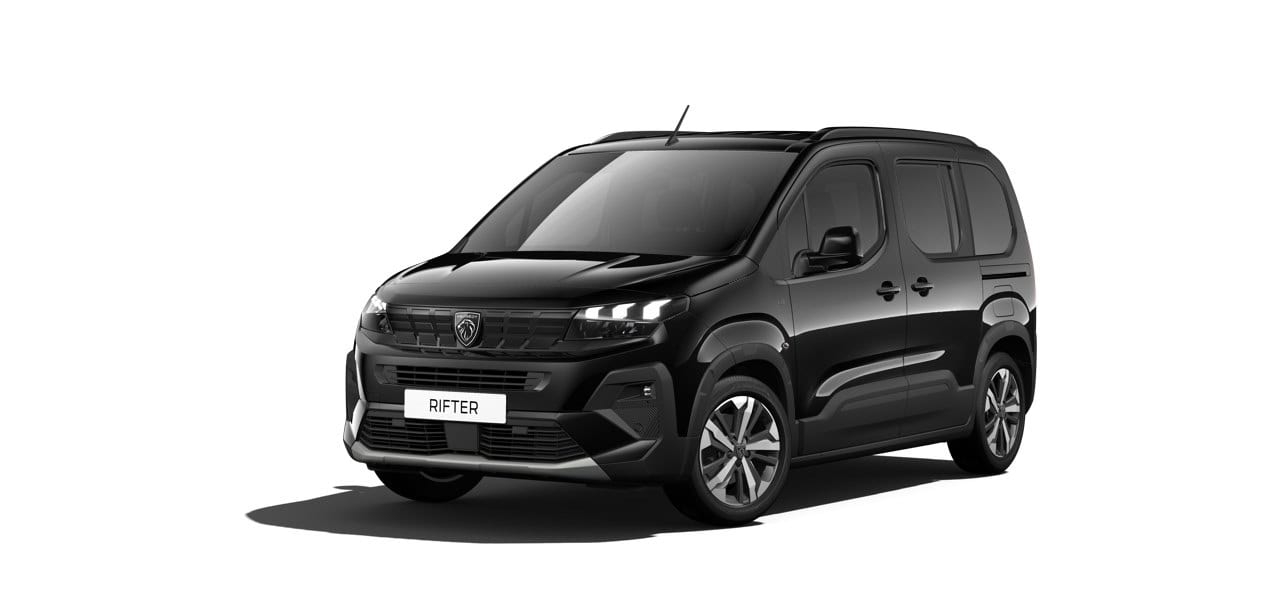 Renting New Peugeot Rifter Standard GT Negro Perla Nera Furgoneta Familiar Automático 5 Plazas