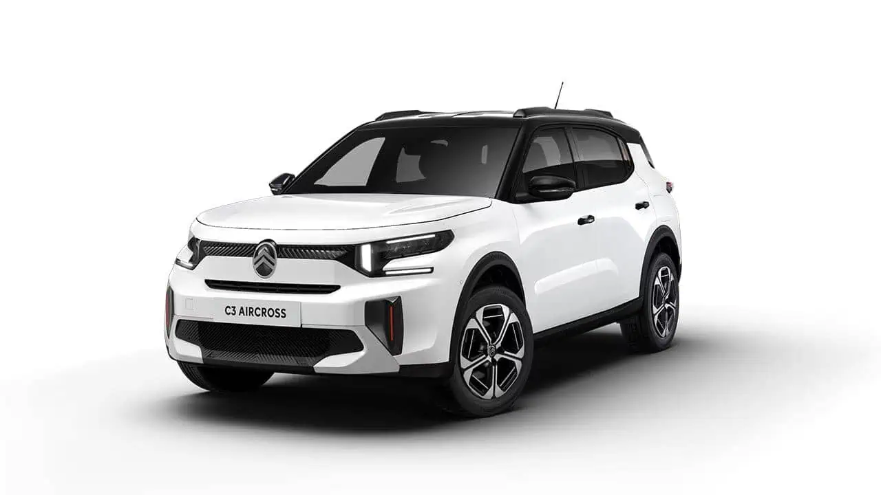 new citroen c3 aircross hybrid max blanco polar techo negro Renting New Citroën C3 Aircross Max Blanco Polar B-SUV Híbrido Automático Etiqueta ECO Renting Finders