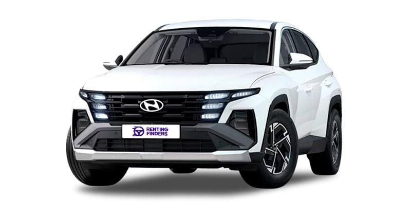 new hyundai tucson klass atlas white SUV de renting Hyundai Tucson 1.6T HEV AT Klass