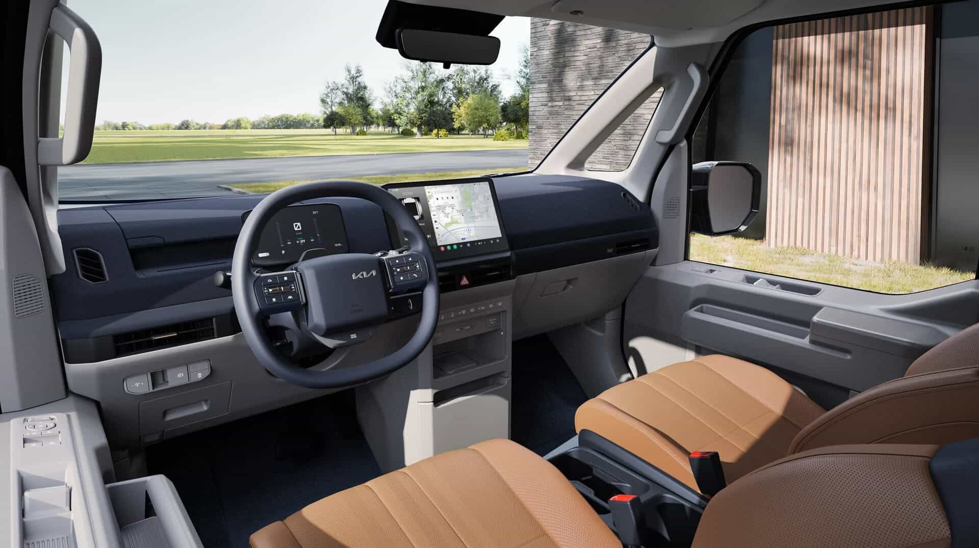 Renting New Kia PV5 Passenger L2 H1 LR Plus Aurora Black Furgoneta Familiar 5 Plazas Eléctrica Automática Etiqueta 0 Interior