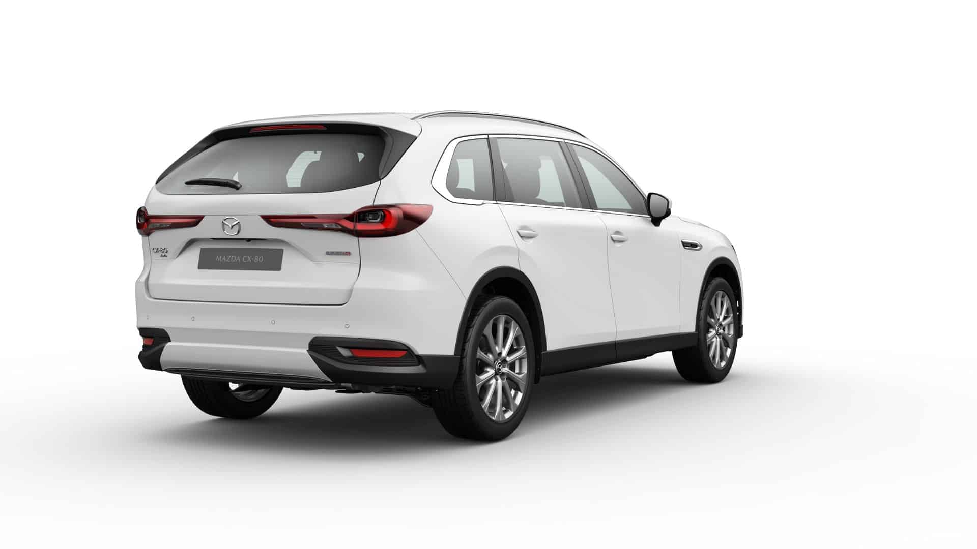 Renting New Mazda CX-80 Exclusive-Line SUV Artic White 7 Plazas