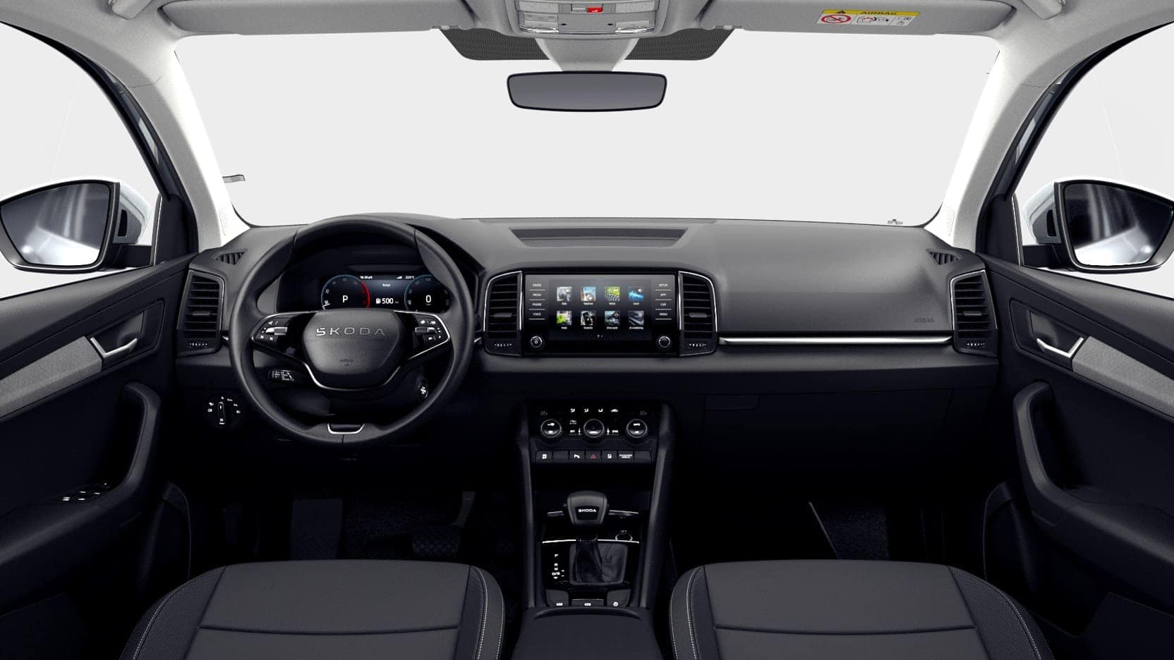 Renting New Skoda Karoq Selection Blanco Luna Metalizado SUV Automático DSG Interior