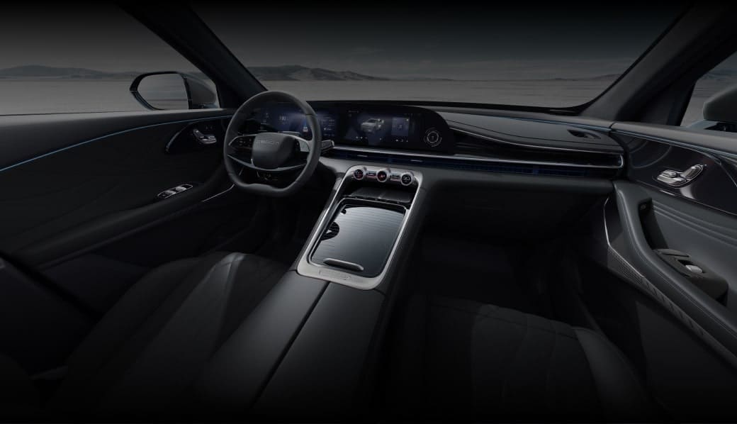 Renting New Omoda 9 Premium Gris Mate SUV PHEV Híbrido-Enchufable Automático Etiqueta 0 Interior