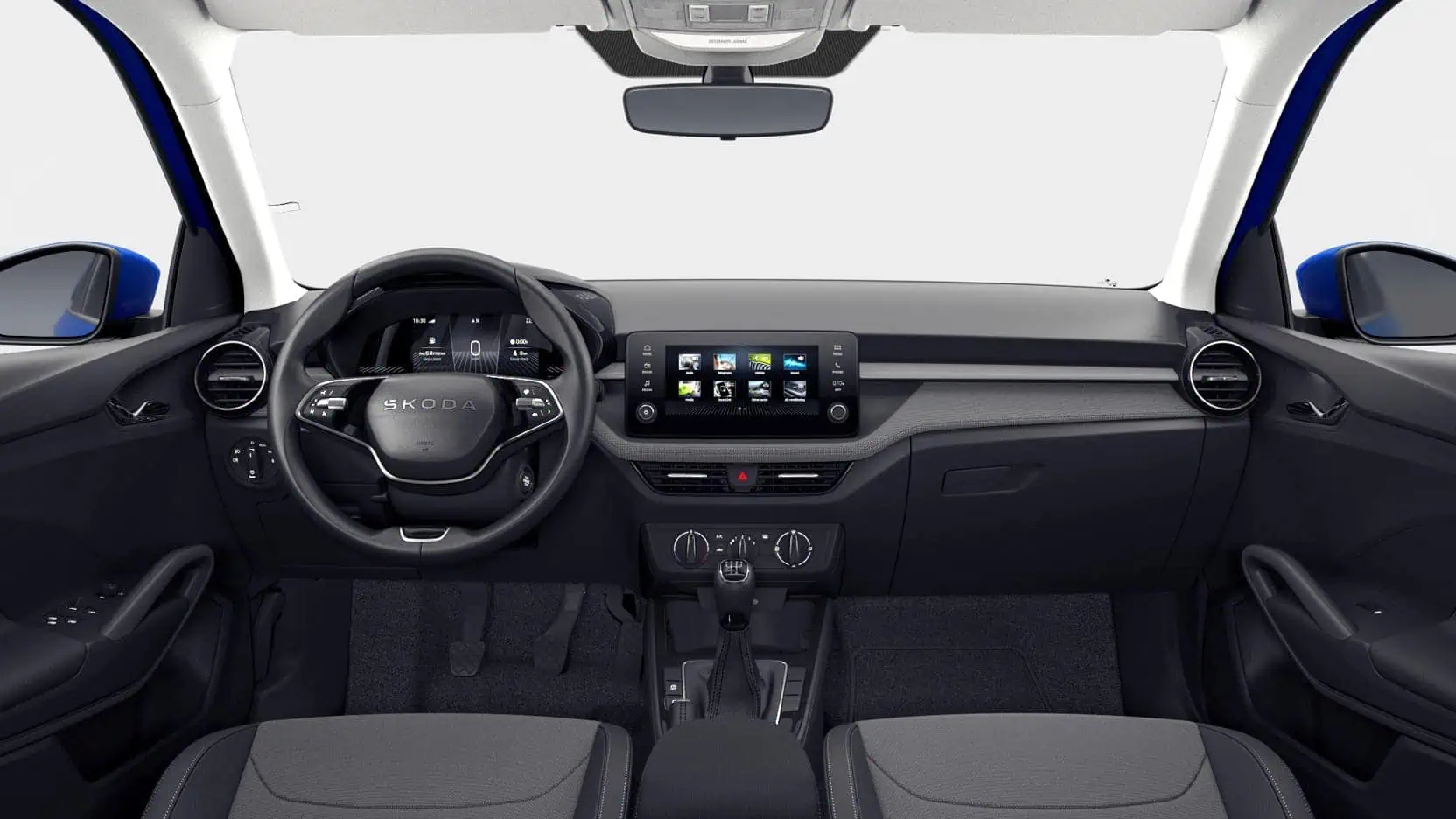 Renting Skoda Fabia Selection Azul Energy Compacto Manual Interior