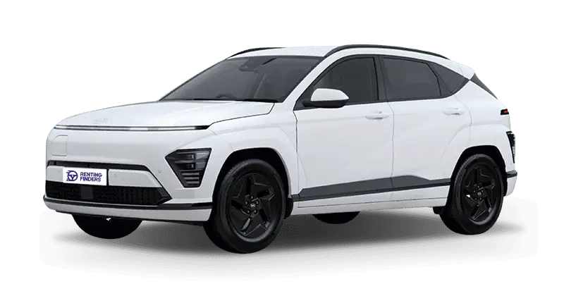 Renting New Hyundai Kona EV Black Line Eléctrico SUV Atlas White Etiqueta 0 Renting Finders