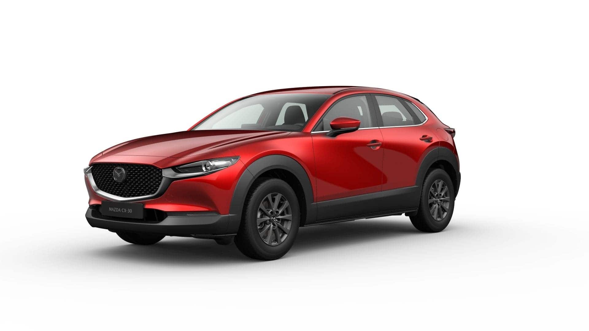 Renting Mazda CX-30 Prime-Line SUV Soul Red Crystal e-Skyactiv G MHEV Micro-Híbrido Etiqueta ECO