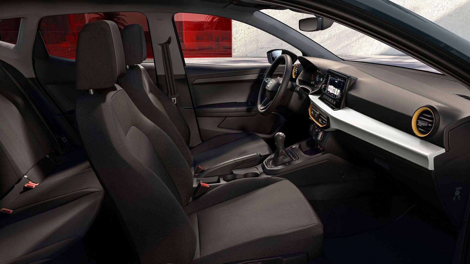 Renting New Seat Ibiza Plus Azul Fiord Compacto Manual Model Year 2026 Interior