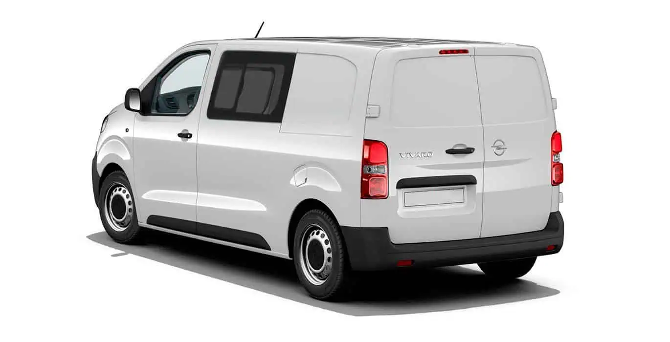Renting Opel Vivaro Doble Cabina Plegable Kaolin White Furgoneta Mixta Familiar Carga 6 Plazas