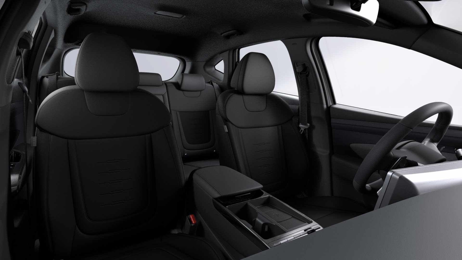 Renting New Hyundai Tucson Black Line Atlas White SUV Hybrid Automático Etiqueta ECO Asientos