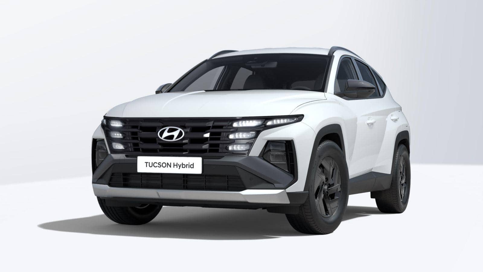 Renting New Hyundai Tucson Black Line Atlas White SUV Hybrid Automático Etiqueta ECO