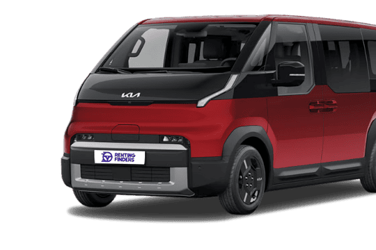 Renting New Kia PV5 Passenger L2 H1 LR Plus Runaway Red Furgoneta Familiar 5 Plazas Eléctrica Automática Etiqueta 0 Renting Finders