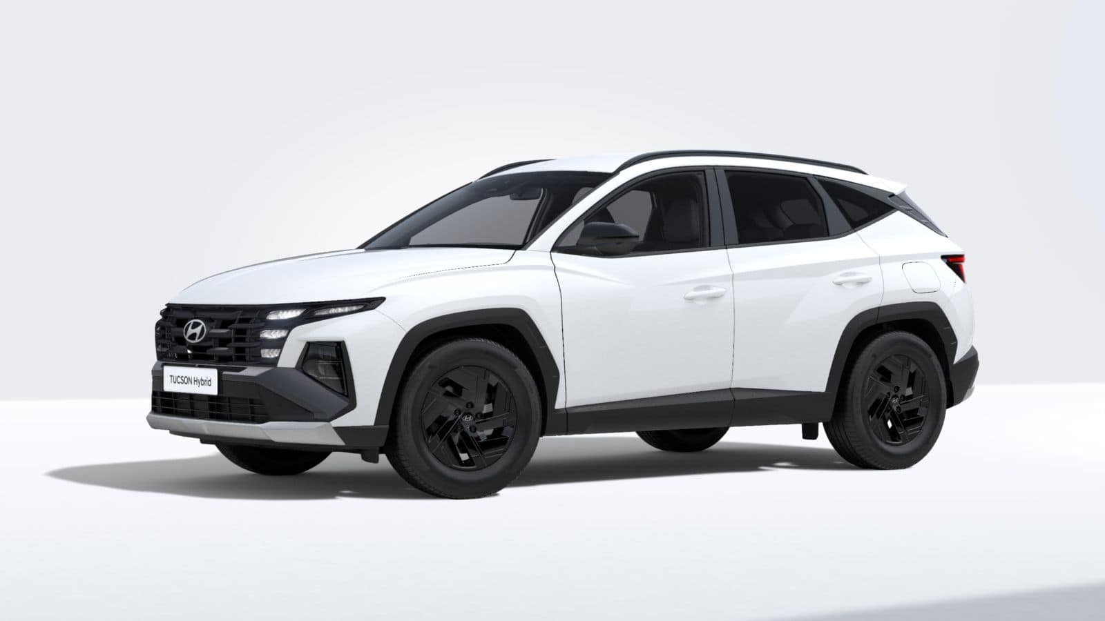 Renting New Hyundai Tucson Black Line Atlas White SUV Hybrid Automático Etiqueta ECO