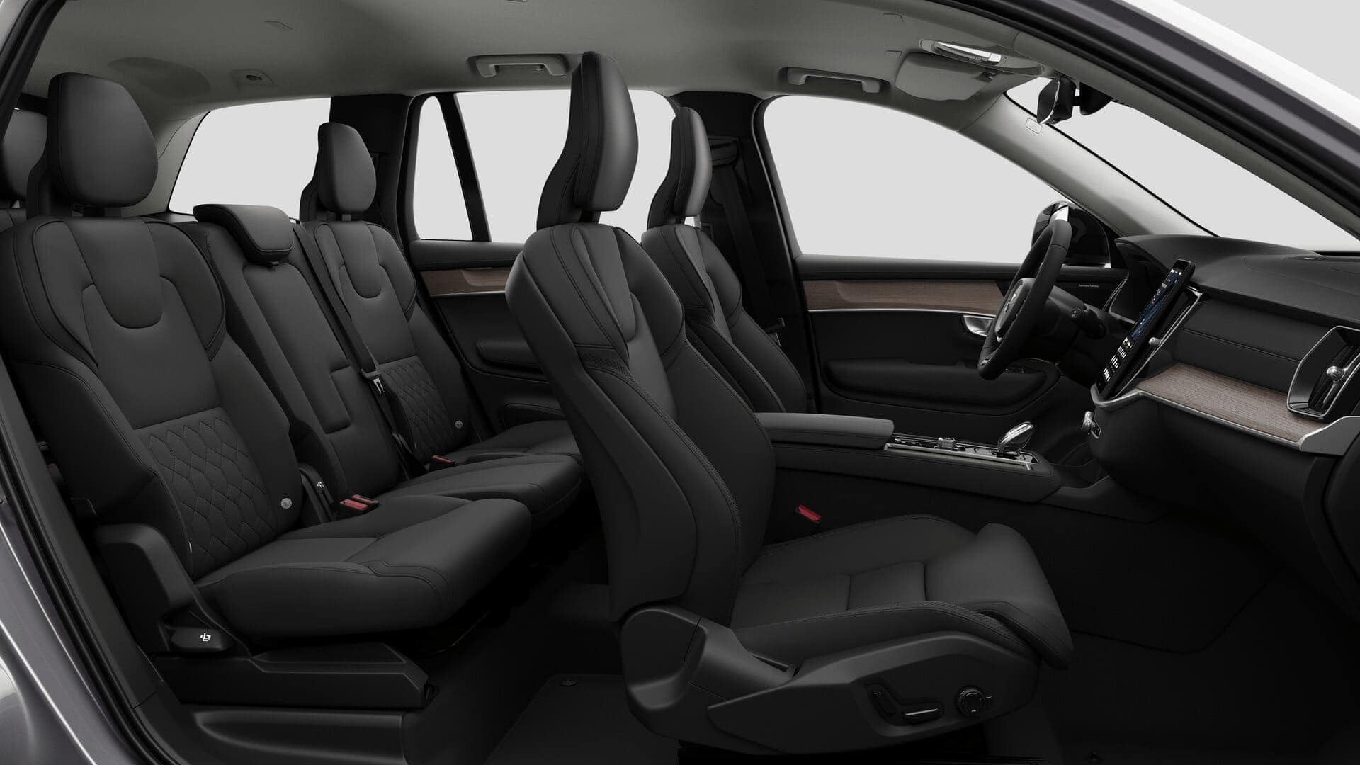 Renting New Volvo XC90 Plus Dark Platinum Grey SUV Micro-Híbrido Etiqueta ECO 7 Plazas Interior