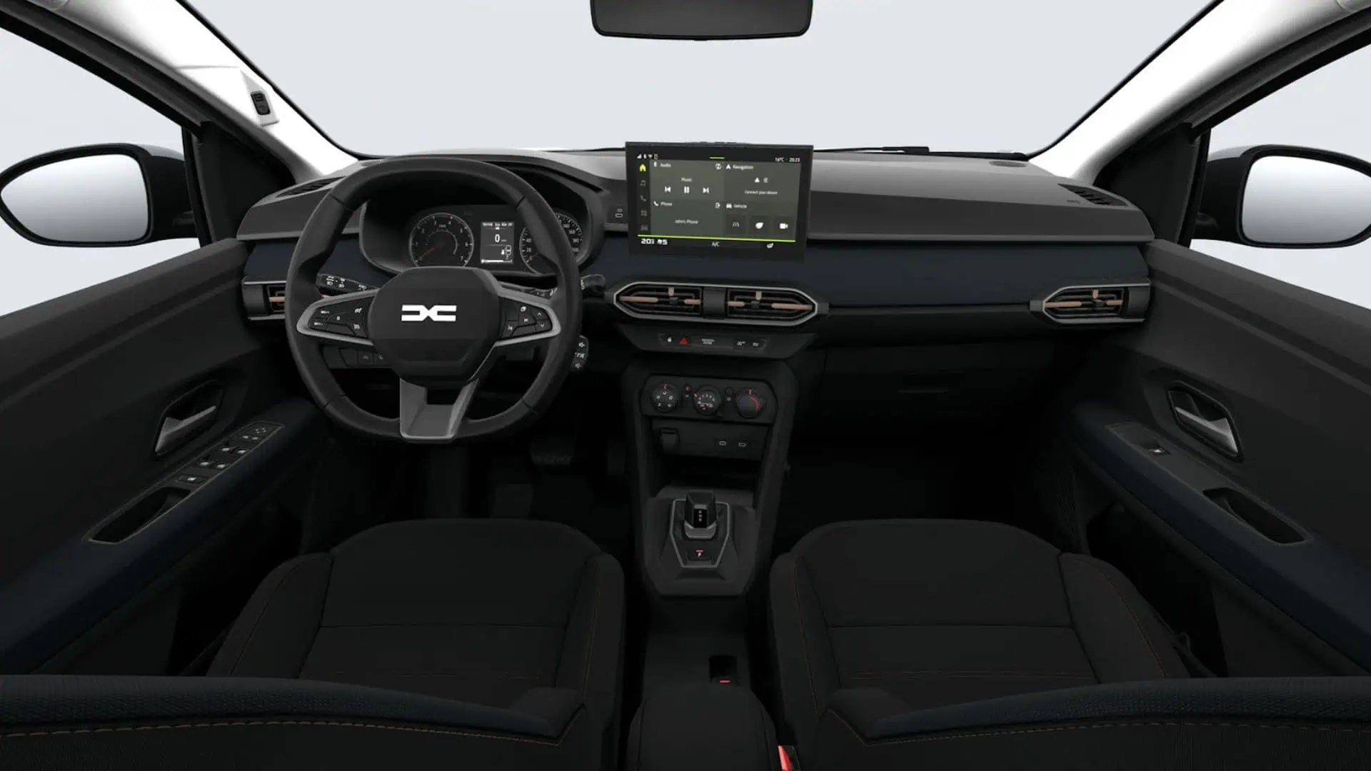 Renting New Dacia Sandero Stepway Expression Blanco Glaciar Model Year 2026 B-SUV Manual Gasolina-GLP Etiqueta ECO Interior
