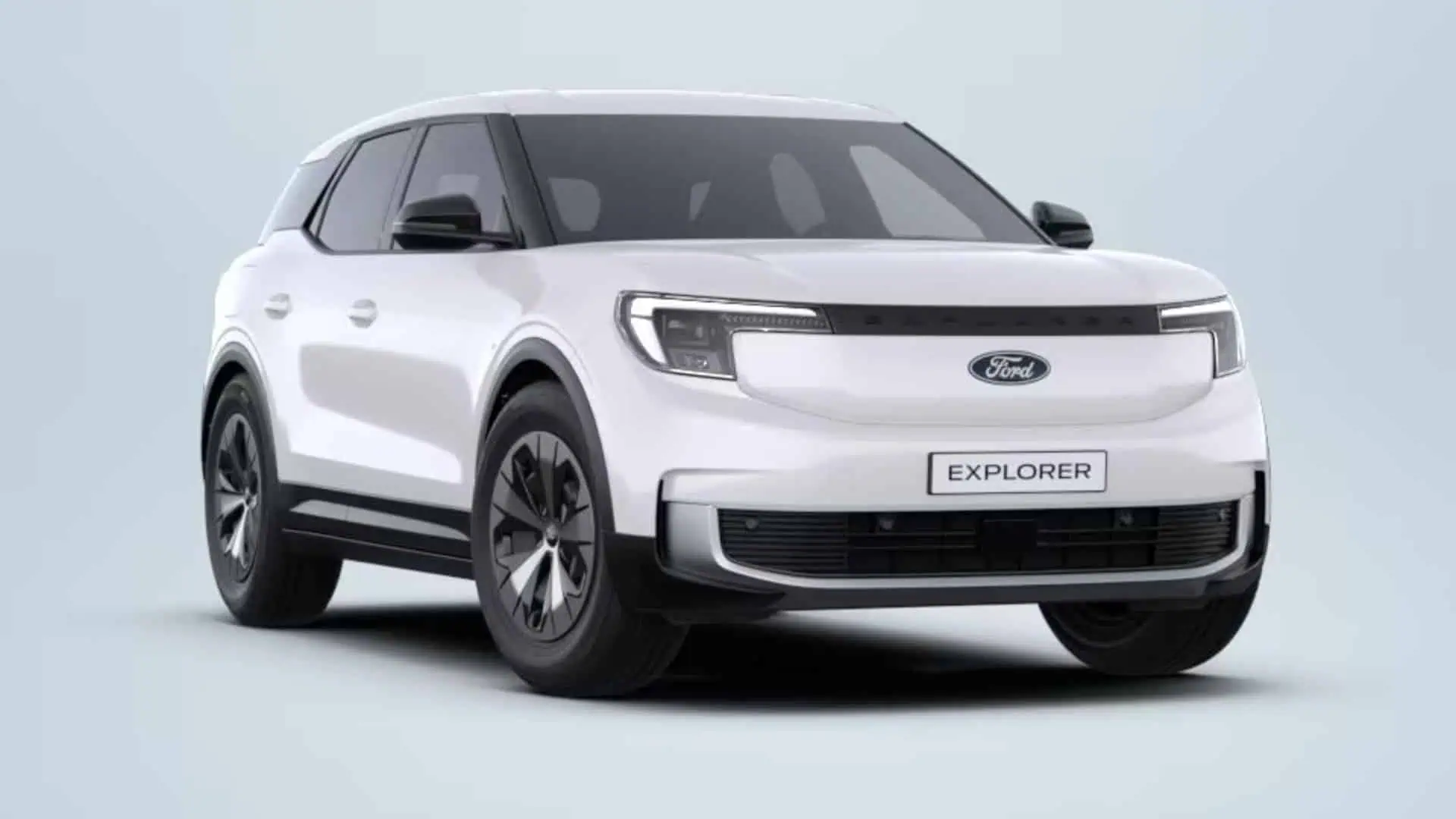 Renting New Ford Explorer Style Rango Standard RWD Blanco SUV Eléctrico Automático Etiqueta 0
