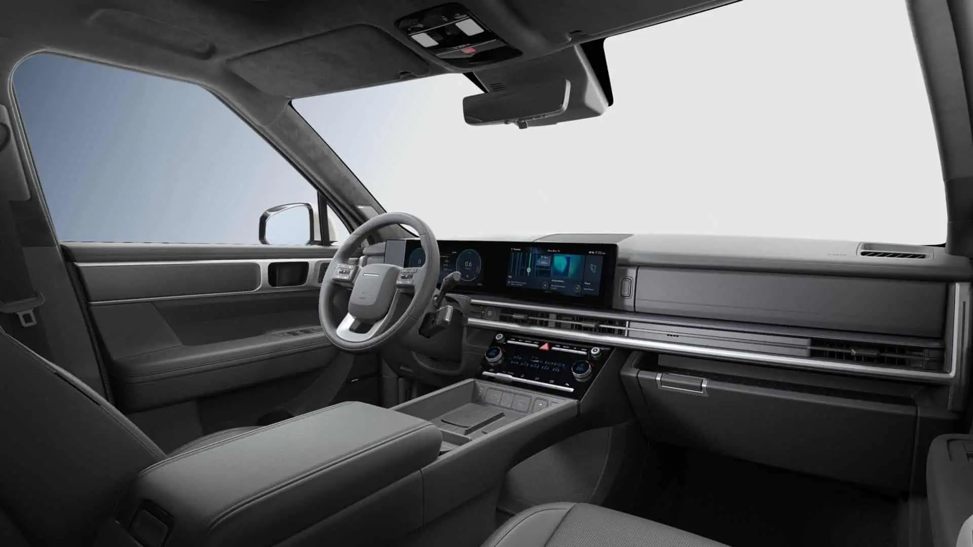 Renting New Hyundai Santa Fe Calligraphy Creamy White SUV 7 Plazas HEV Etiqueta 0 Interior