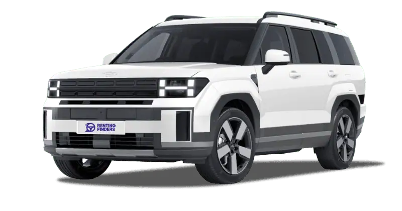Renting New Hyundai Santa Fe Style Creamy White SUV 7 Plazas PHEV Etiqueta 0 Renting Finders