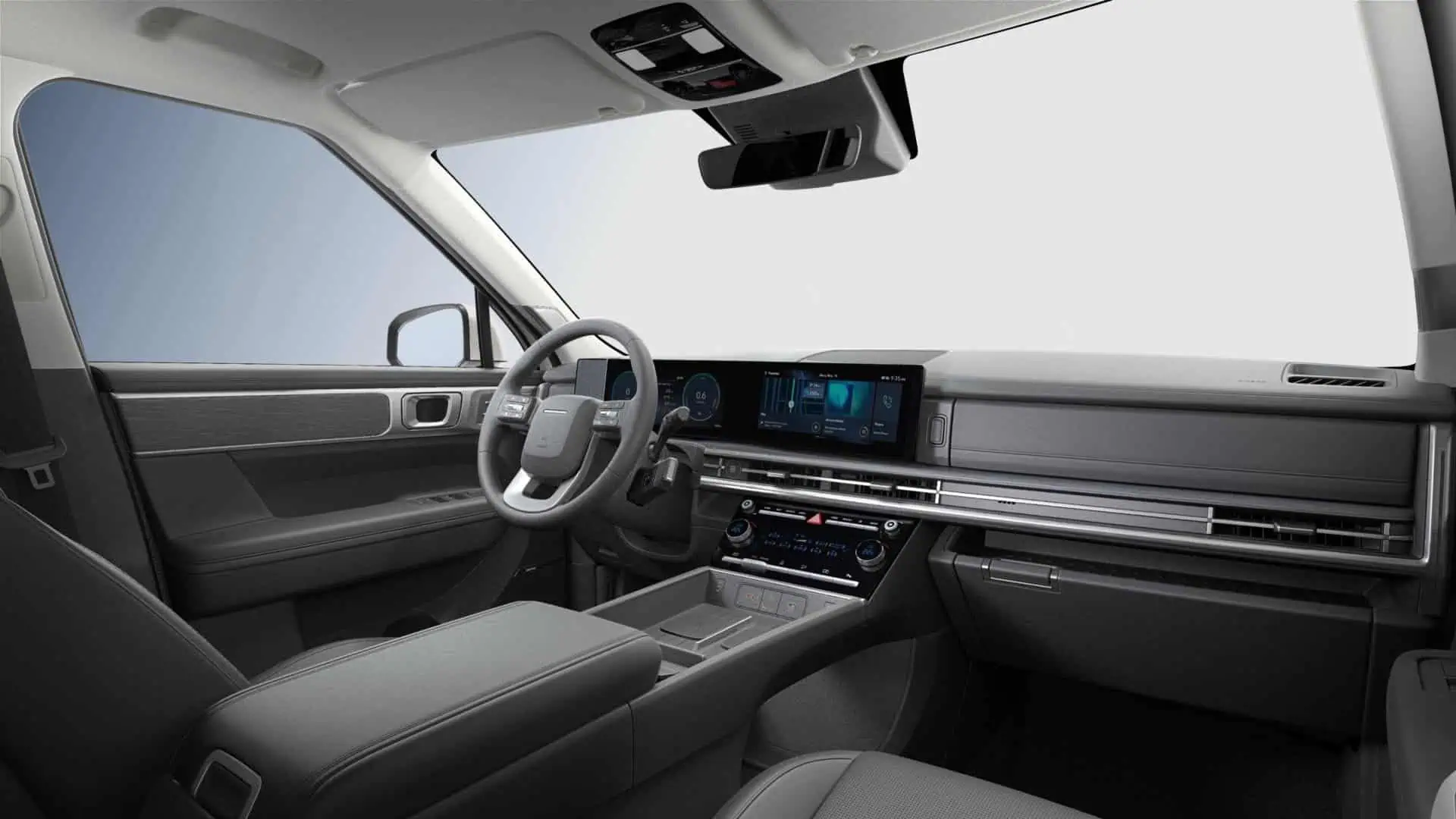 Renting New Hyundai Santa Fe Style Creamy White SUV 7 Plazas PHEV Etiqueta 0 Interior