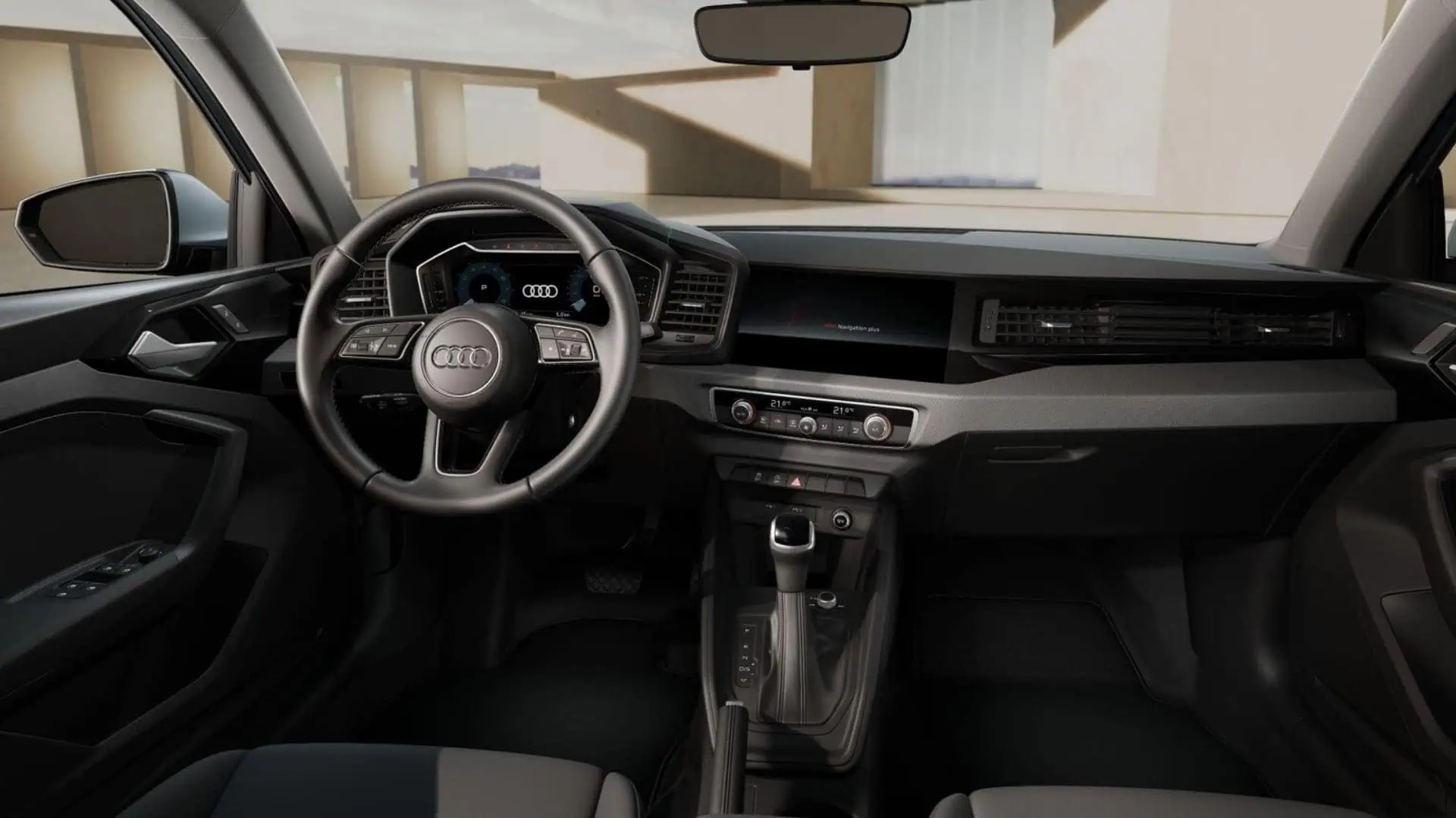 Renting Audi A1 Sportback Adrenalin Gris Flecha Techo Negro Compacto Automático Interior