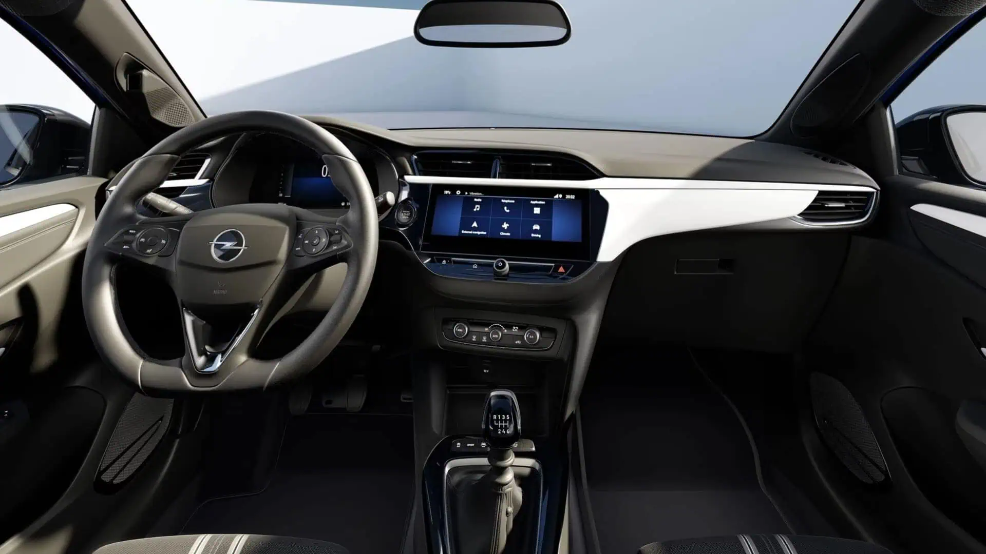 Renting New Opel Corsa GS Line Compacto Manual Arktis White Interior